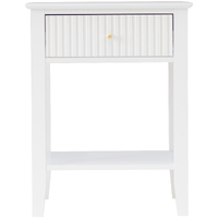 Zara Fluted 1 Drawer Side Table - White