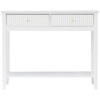 Zara Fluted 2 Drawer Console Table - White