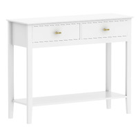 Harper 2 Storage Drawer Console Table - White