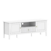 Zara Fluted TV Entertainment Unit Stand 150cm - White