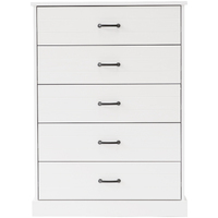 Hamptons 5 Drawer Storage Chest - White