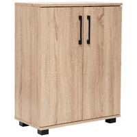Multi-Purpose Cupboard 2 Door W/Shelves Low Style - Light Sonoma Oak