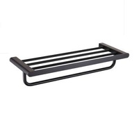 THH Bathroom Accessory Towel Shelf Matt Black