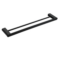 THH Bathroom Accessory Double Towel Bar Matt Black