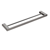 THH Bathroom Accessory Double Towel Bar Shiny Gun Metal