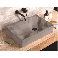 THH Above Counter Ceramic Bathroom Basin Dark Gray 600x385x140mm