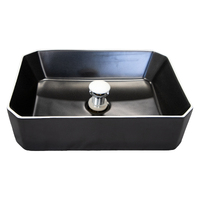 THH Above Counter Ceramic Bathroom Basin Black 500x370x135mm