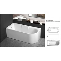 THH Acrylic Free Standing Bathtub White 750*1500*560mm