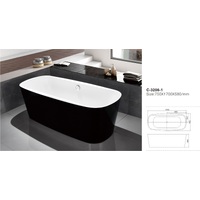 THH Acrylic Free Standing Bathtub Black White 750*1700*580mm