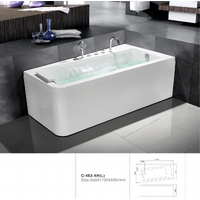 THH Jacuzzi Free Standing Bathtub 950*1700*580 HHBT31