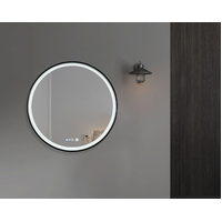 THH 700*700 LED Light & Defogger Mirror Black Frame