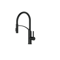 THH Goose Neck Kitchen Tap Mixer Black