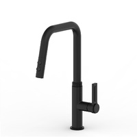 THH Square Neck Kitchen Tap Mixer Black