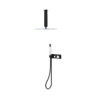 THH Bathroom Concealed Shower Set Chrome handle & Matt Black Body