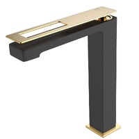 THH Bathroom Basin Mixer Gold Handle & Matt Black Body