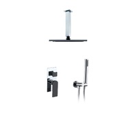 THH Bathroom Concealed Shower Set  Black & Chrome Head shower in Matt Black