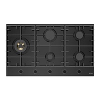 Omega 90cm Gas on Ceramic Black Glass Cooktop OCGG905WB