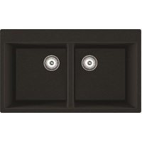 THH Double Bowl Quartz Black Kitchen Sink 860*510*230